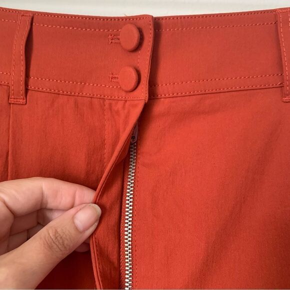 Rebecca Taylor Orange Pleated High Waist Trouser Shorts - Picture 6 of 6
